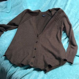 Forest green button up cardigan